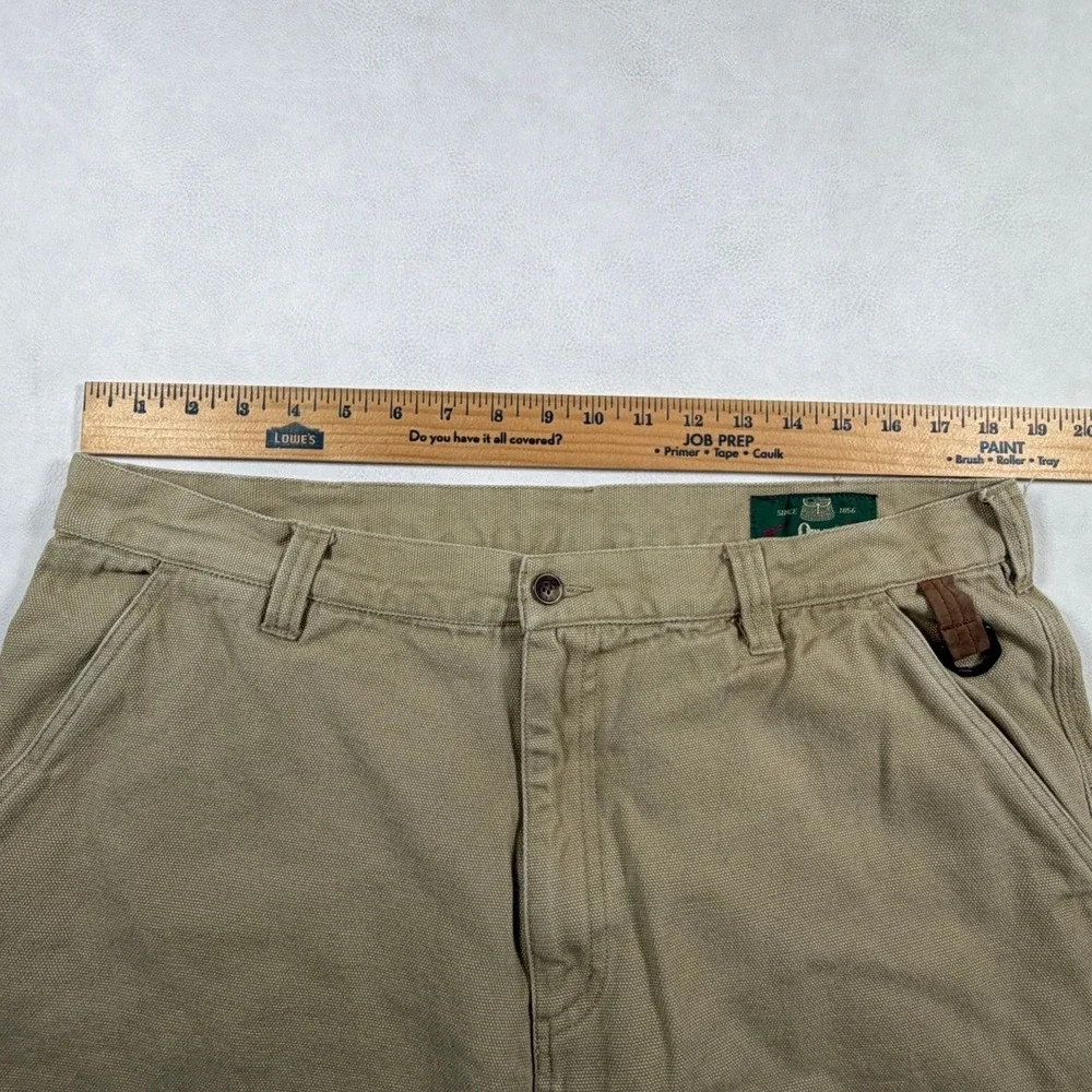 Vintage‎ Orvis Mens 38x28 Khaki Cotton Canvas Work Pants D-Ring Straight Leg Tan